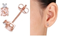 Macy's Morganite (3/4 ct. t.w.) & Diamond (1/20 ct. t.w.) Stud Earrings in 10k Rose Gold
